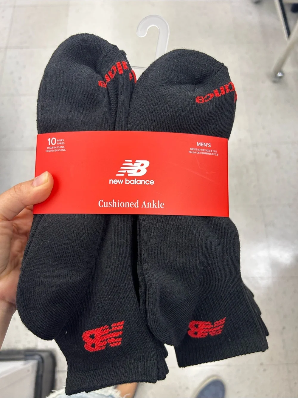 New Balance Men’s Cushioned Ankle Socks 10 pack